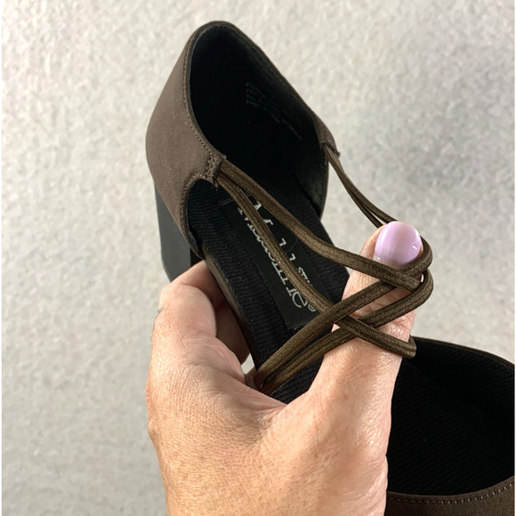 VTG Madeline Stuart Womens Strappy Square Block Heels Sz 8 M Brown Y2K Formal - Picture 9 of 11
